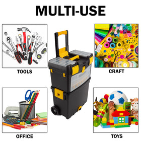 Stalwart tool box removable trays for flexible small-part organization