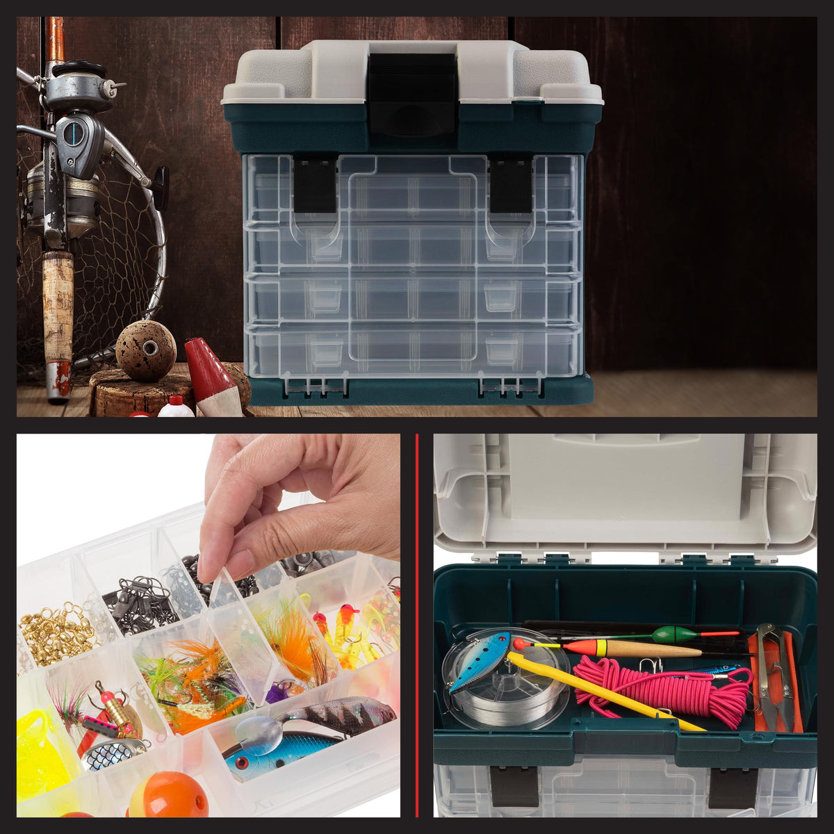 Stalwart top tray and drawer combination maximizes space for tools and parts.