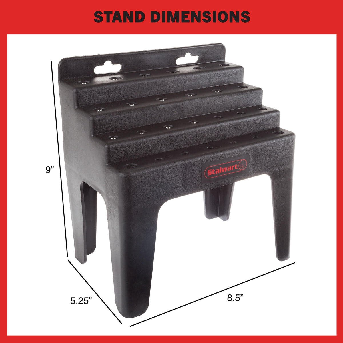 Stalwart wall-mount rack showcasing organized tool storage