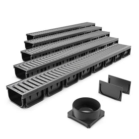 Standartpark Vodaland 4in trench drain channel with galvanized steel grate for durable outdoor drainage.
