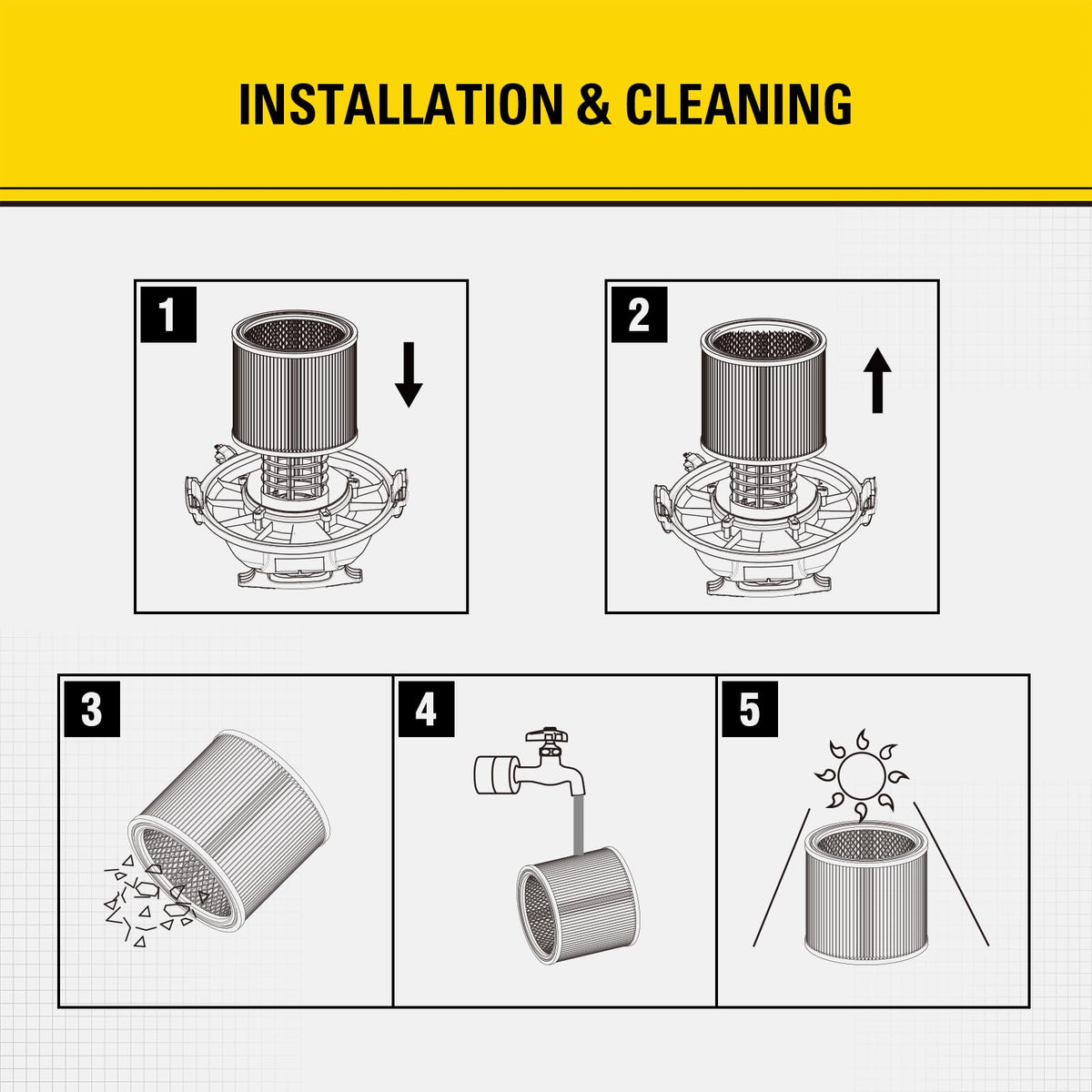 Stanley 08-2566B filter included in the pack for immediate use.