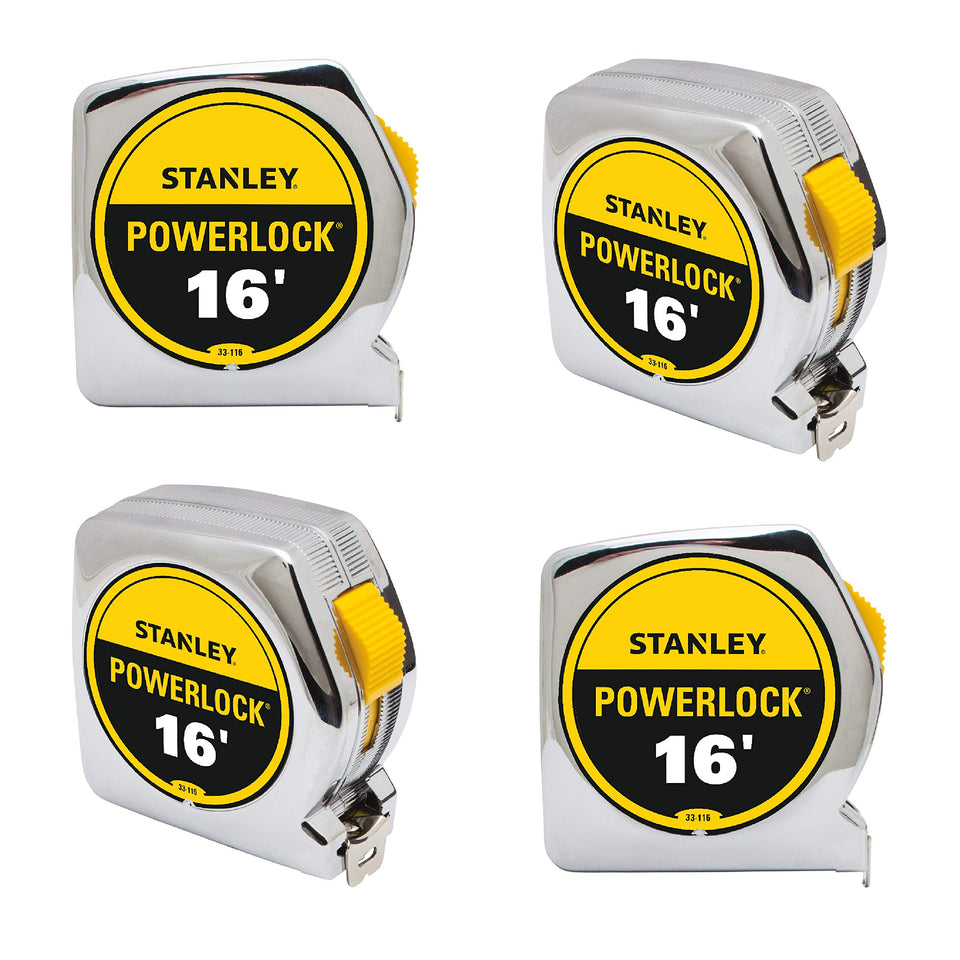 STANLEY 33-116 PowerLock 16ft tape measure with durable steel blade and secure lock for accurate layouts.