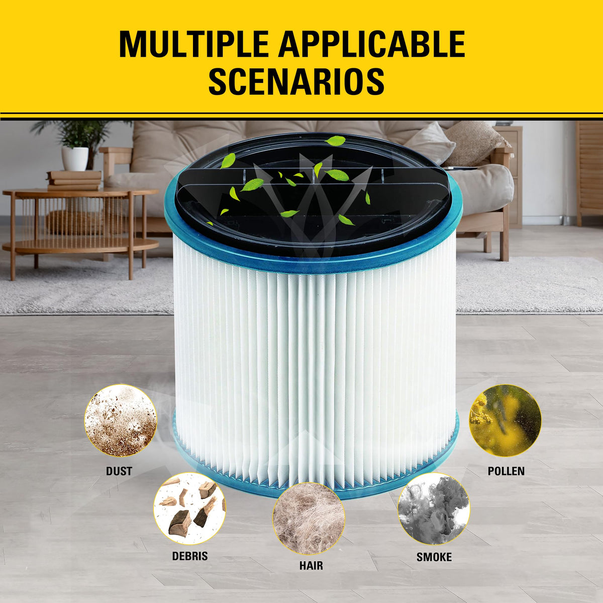 Suitable for 5-18 gallon STANLEY shop vacs and protects air quality