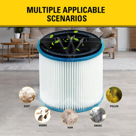 Suitable for 5-18 gallon STANLEY shop vacs and protects air quality