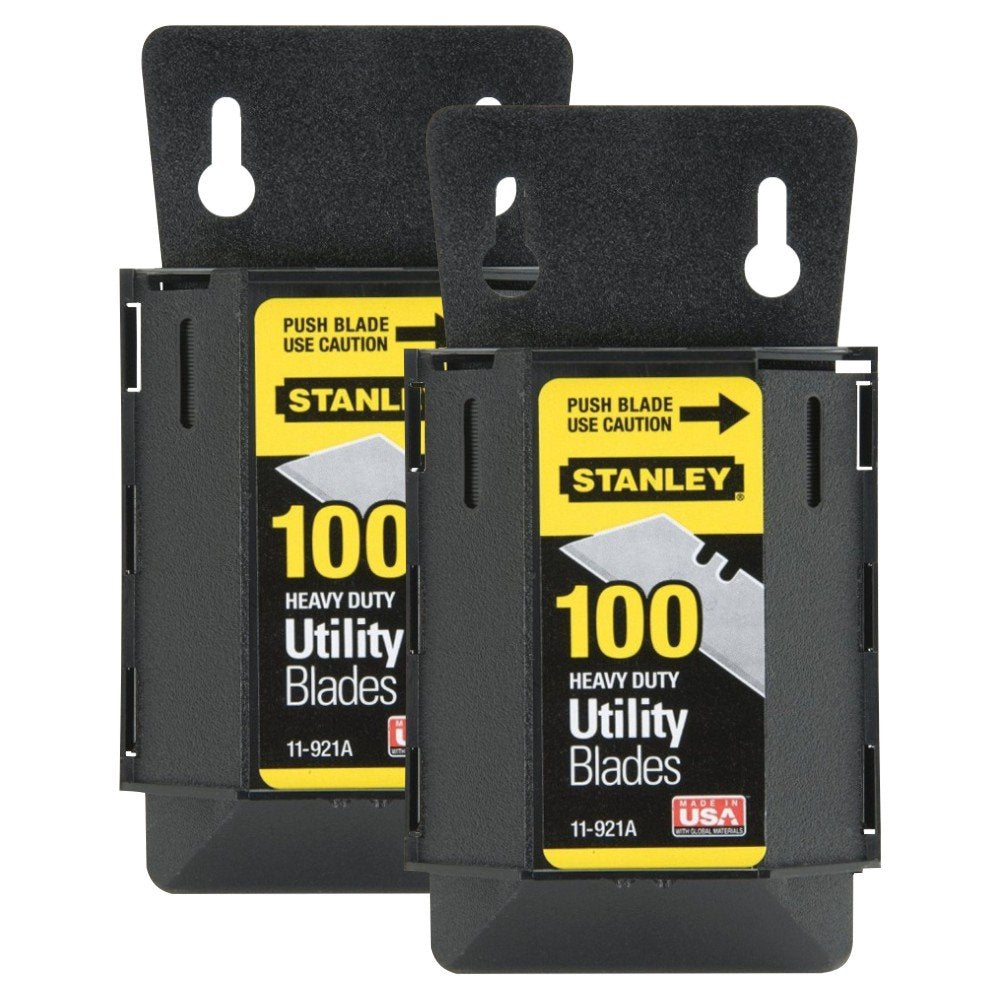 STANLEY BLADE UTIL HD100PK dispenser enables safe, easy blade access.