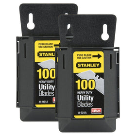 STANLEY BLADE UTIL HD100PK dispenser enables safe, easy blade access.