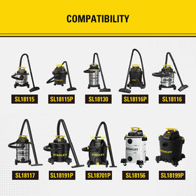 Stanley compatible 5-18 gallon wet/dry vac filter for universal fit.