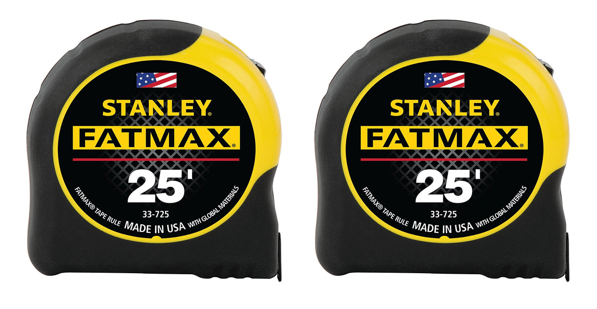 Stanley FatMax 25 ft tape measure with blade armor coating for lasting durability.