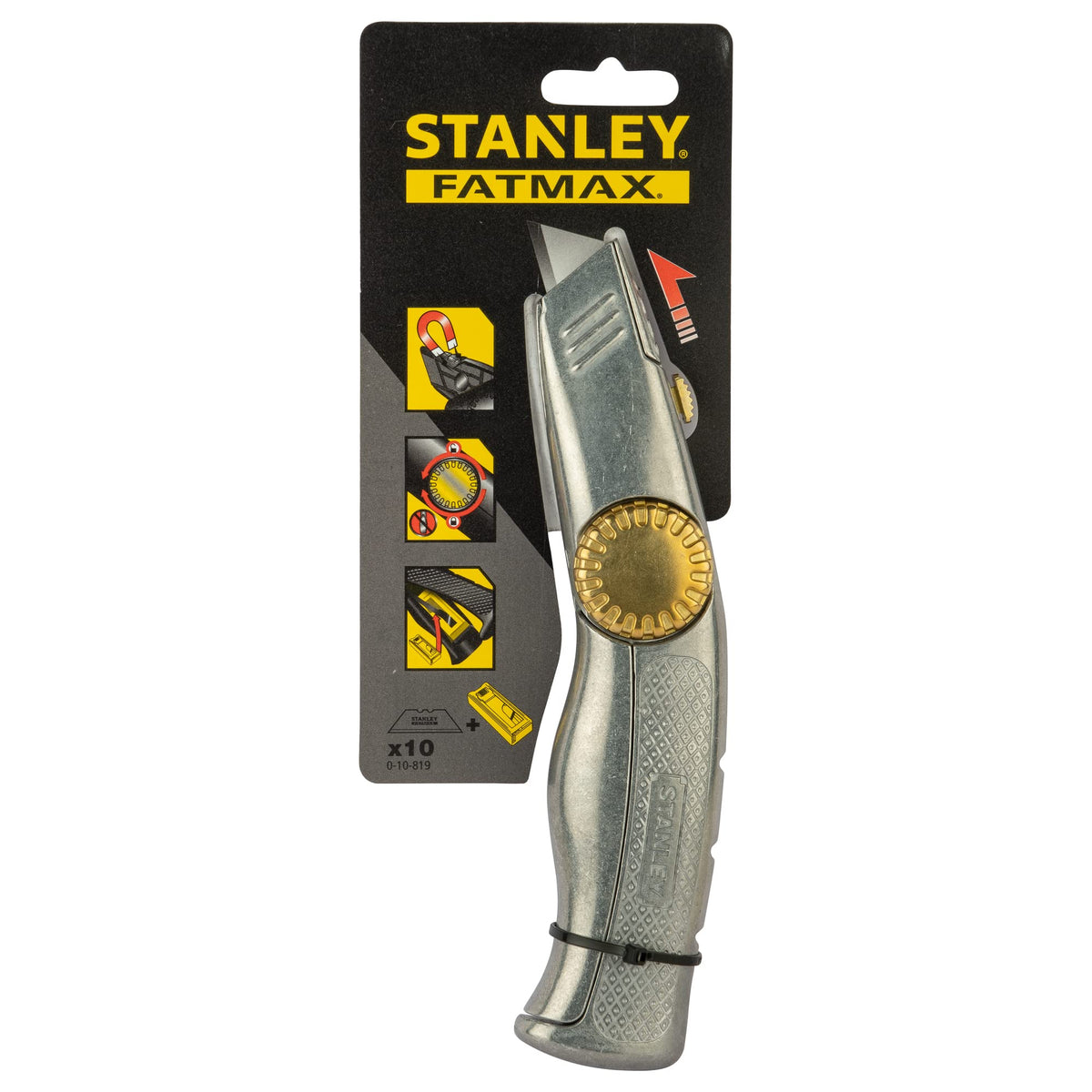 Stanley FatMax Snap Off Knife Pro safely stows blades when not in use.