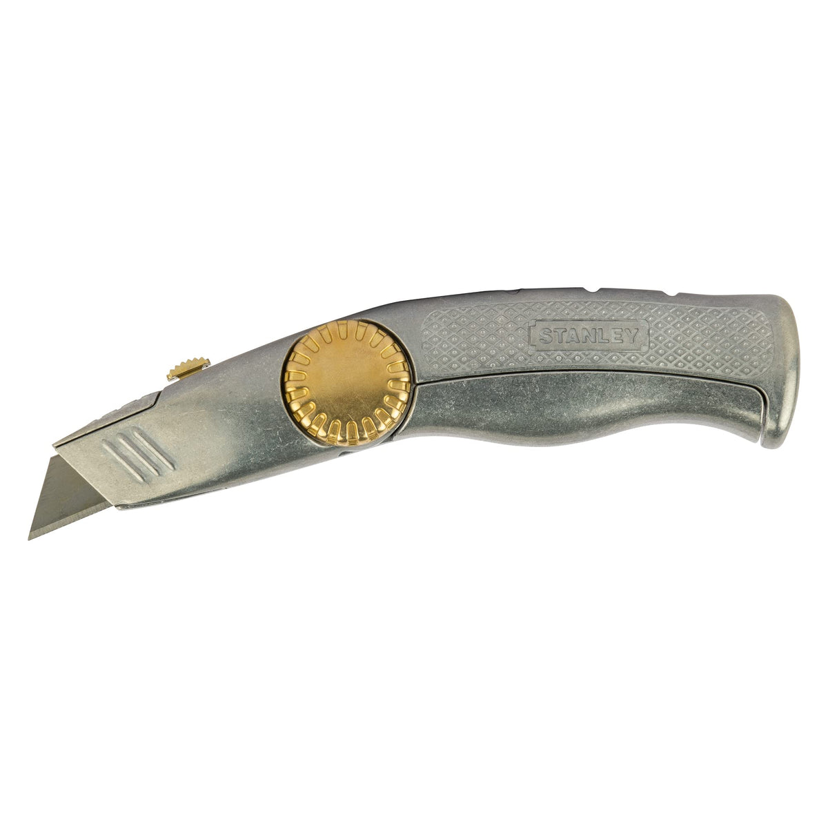 Stanley FatMax Snap Off Knife Pro notched wheel enables tool-free blade changes.