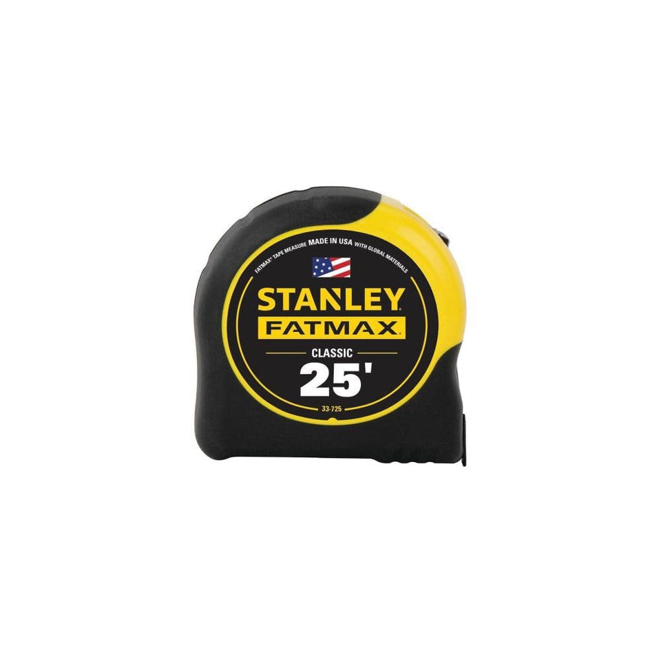 STANLEY FATMAX 25ft tape measure in rugged case for durable on-site use