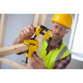 Stanley MaxSteel hobby vice demonstrates adjustable positions for convenient access.
