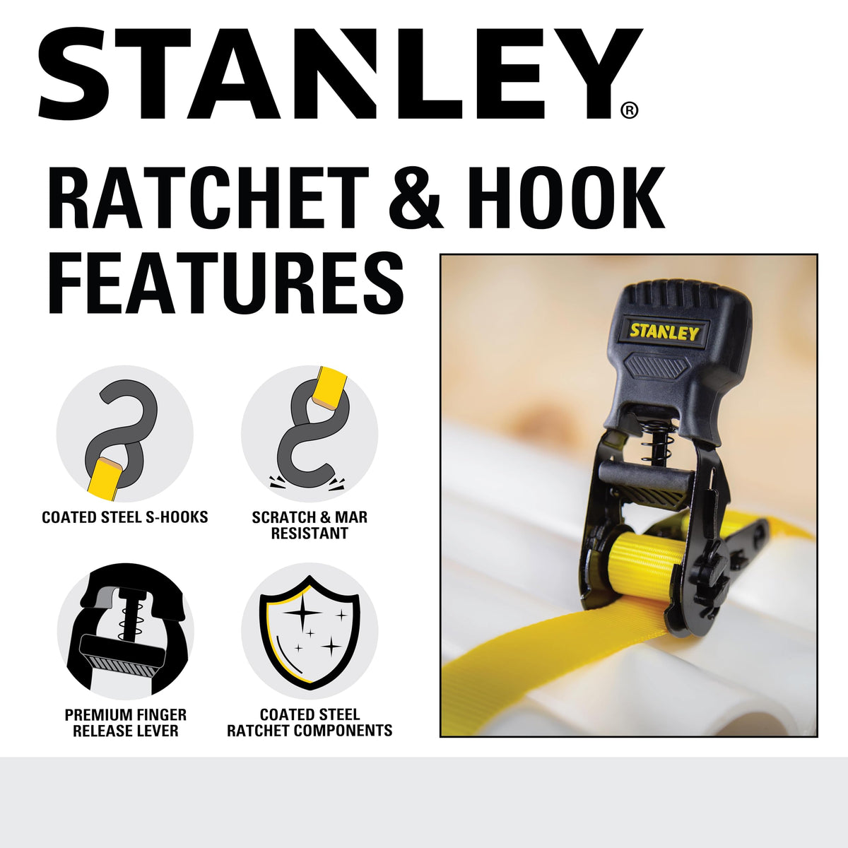 STANLEY weather-resistant webbing suitable for outdoor use