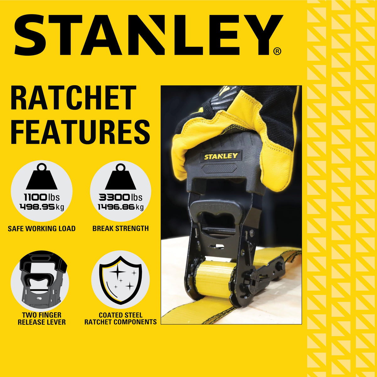 STANLEY S10074 corrosion-resistant S-hooks protect surfaces while securing heavy cargo