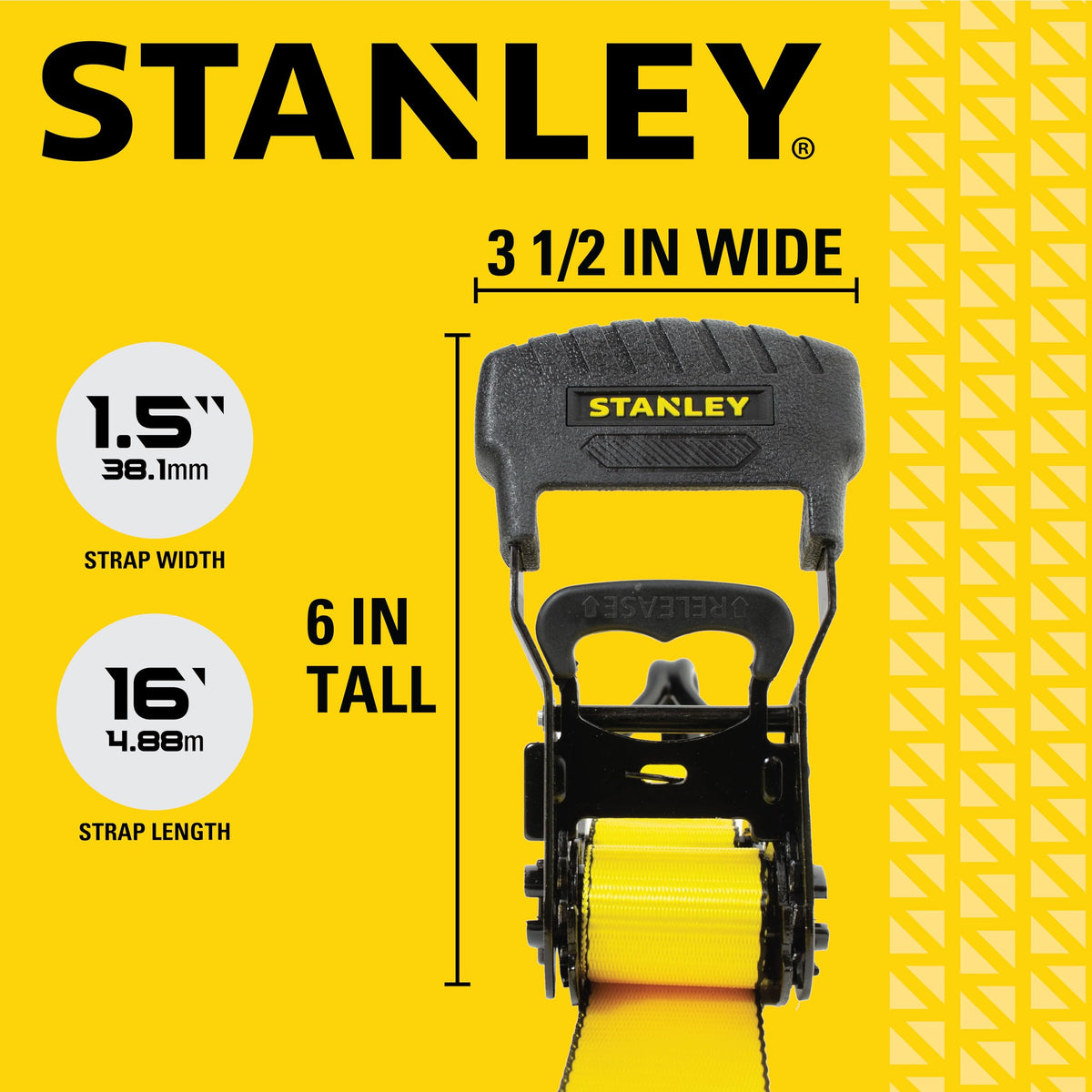 STANLEY S10074 safe-working-load-1100-lbs capability supports frequent tie-downs