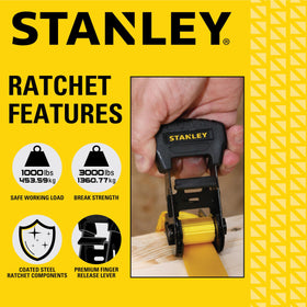 Coated steel hooks on STANLEY S10204 prevent scratches while holding loads.