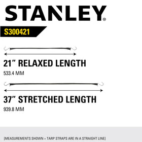 Rust-resistant zinc hooks on STANLEY tarp straps for long-lasting reliability