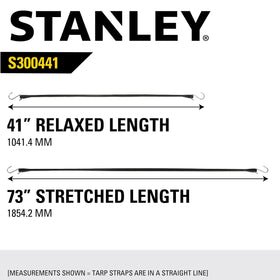 STANLEY tarp strap demonstrating shock absorption to reduce cargo movement