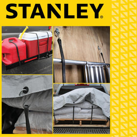 STANLEY strap securing a flatbed cover for reliable protection