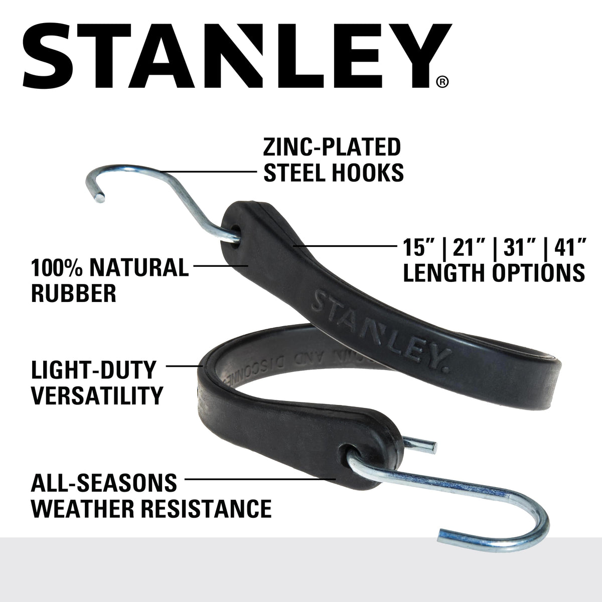 STANLEY natural rubber close-up showing durable material for reliable securing