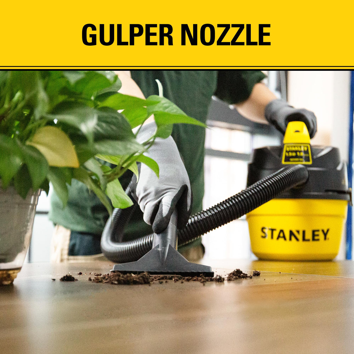 STANLEY wall-mount bracket shown saving floor space in a garage.