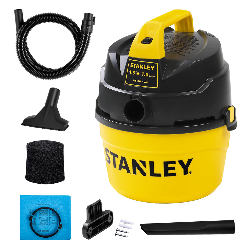 STANLEY SL18101P 1-gallon vac with ergonomic handle for easy carry and portability.
