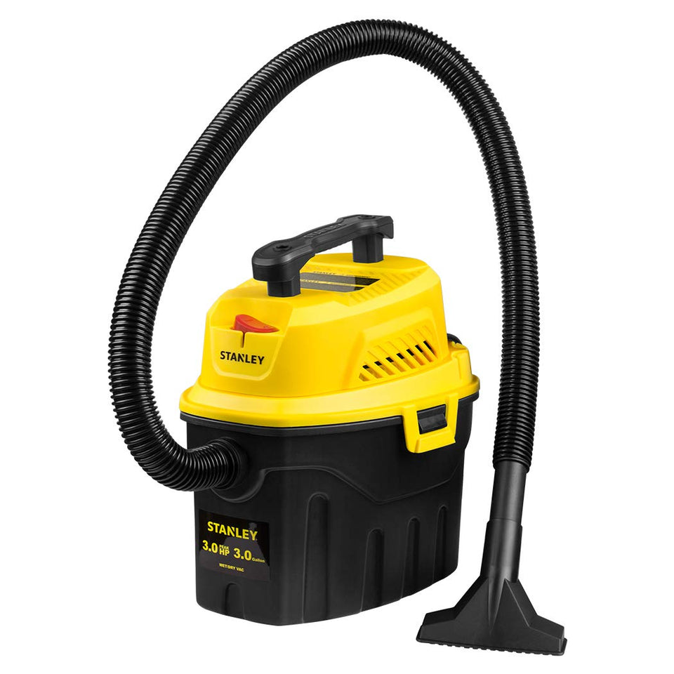 STANLEY SL18910P-3 vacuum body highlights compact 3-gallon capacity for easy garage cleanup.