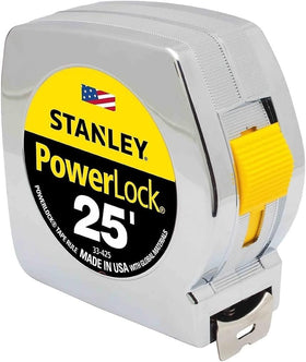 STANLEY Tape Measr 1in-25ft PWRLOCK demonstrates a secure lock for precise measurements.