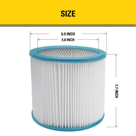 Washable and reusable STANLEY HEPA filter extends life and lowers costs