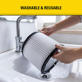 Washable and reusable Stanley cartridge filter for budget-friendly maintenance.