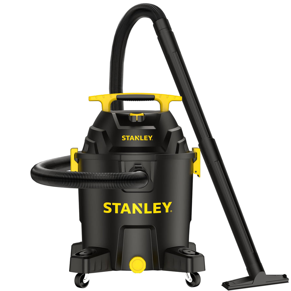 STANLEY wet dry vacuum with 10-gallon tank for garage cleanup