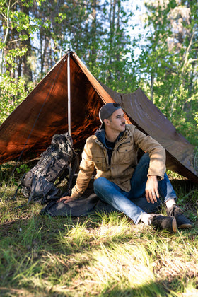 Stansport tarp packs compactly for easy transport and storage