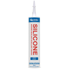 STAR BRITE Marine Silicone Sealant white bottle shows versatile bonding for marine surfaces.