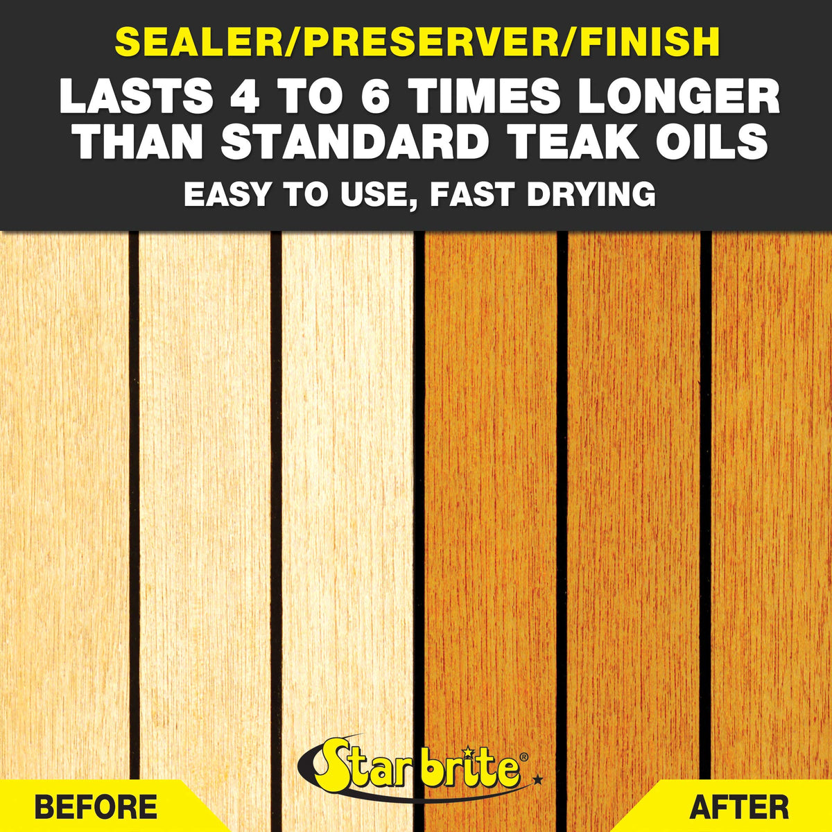 Star Brite Teak Cleaner and Brightener prep wood before oiling.