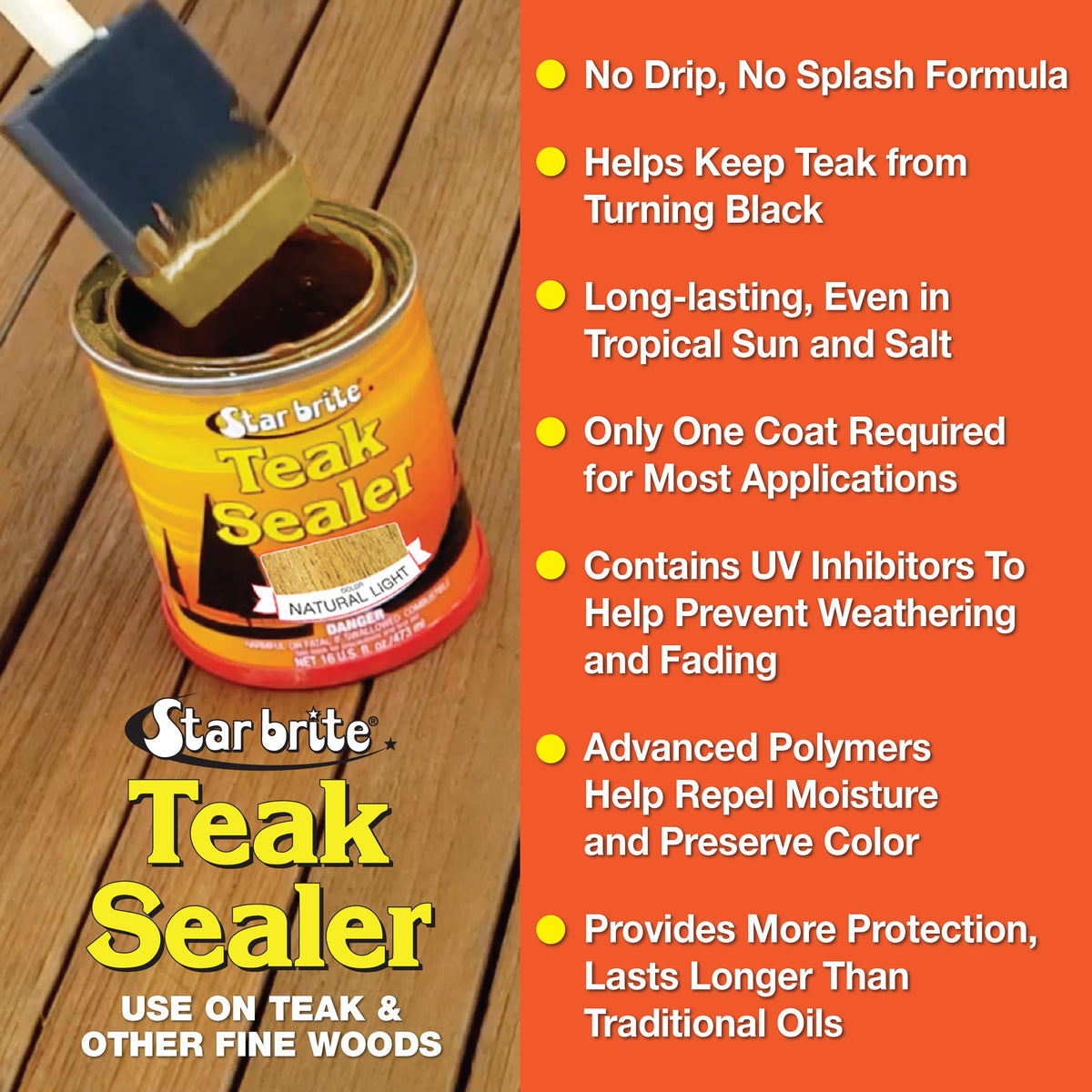 STAR BRITE Teak Sealer helps maintain outdoor teak with minimal upkeep