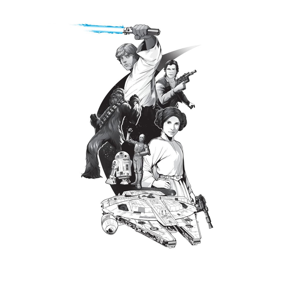 STAR WARS RoomMates giant wall decal with alphabet for personalization and vivid imagery.
