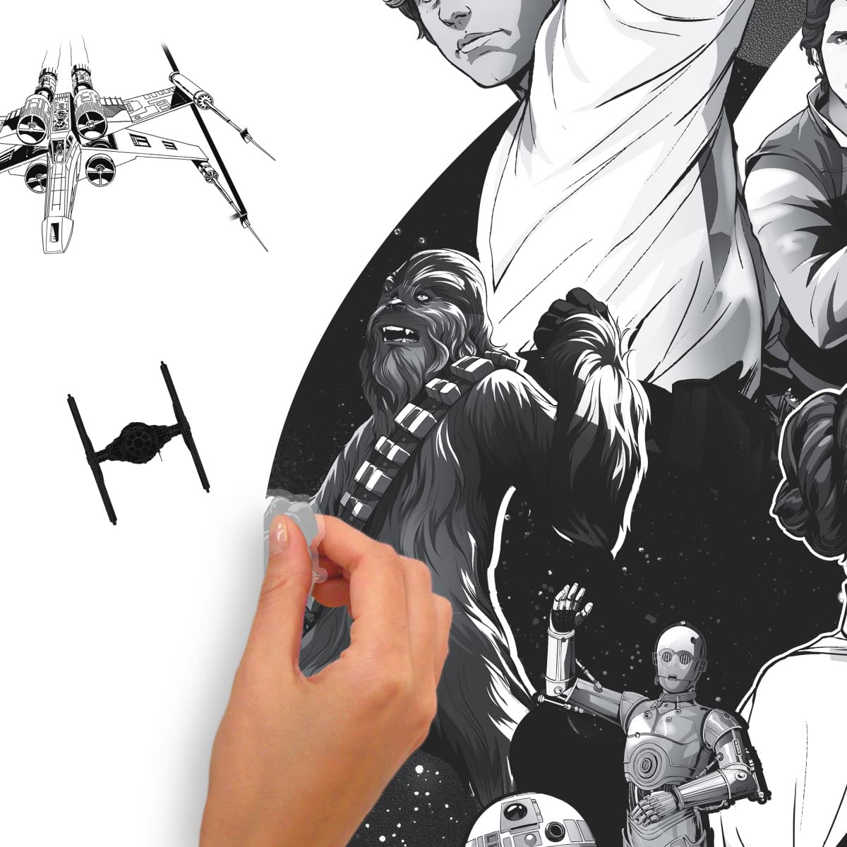 STAR WARS removable decal leaves no residue on clean surfaces.