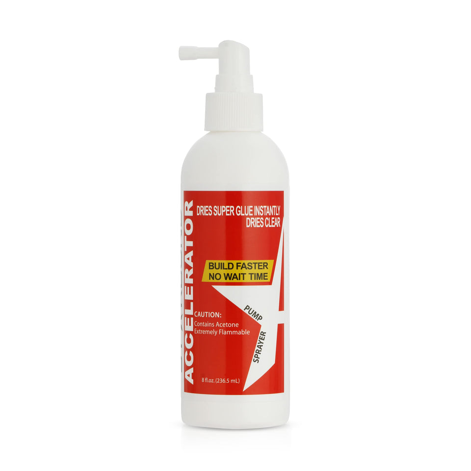 Starbond Pinocchio Pump CA Glue Accelerator bottle top enables precise application.