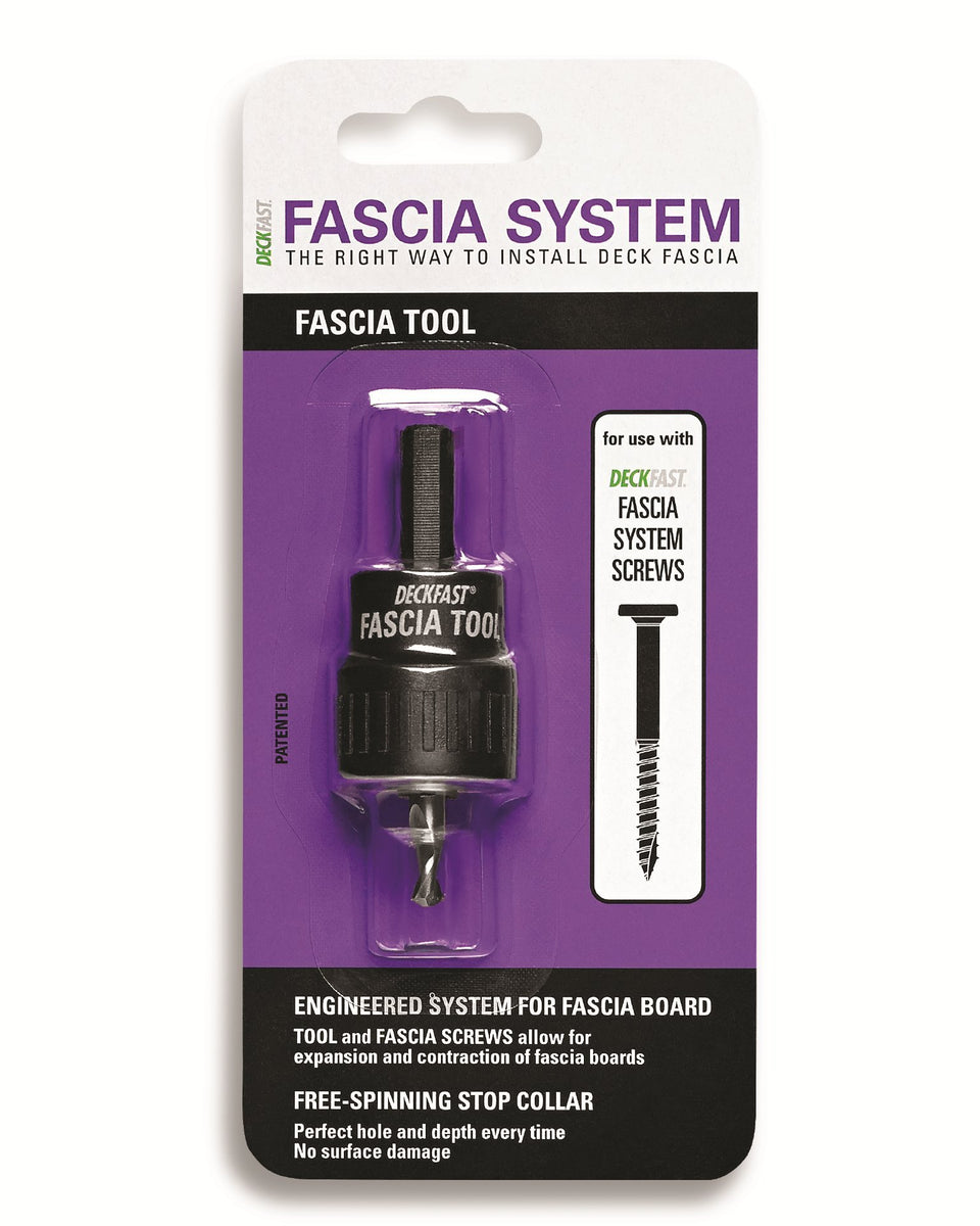 Starborn Deckfast Fascia Tool front view highlighting anti-clog debris cavity for cleaner countersinks.