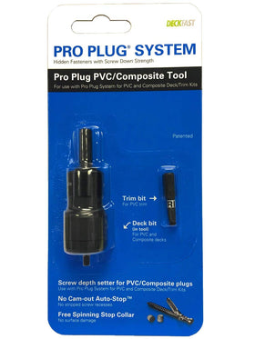 Starborn Pro Plug PVC Tool in use for precise depth on deck screws