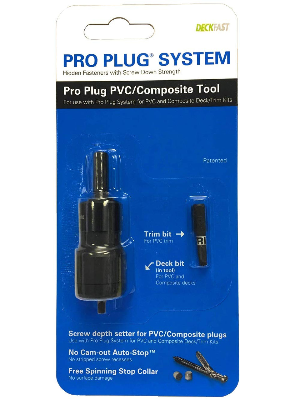 Starborn Pro Plug PVC Tool in use for precise depth on deck screws