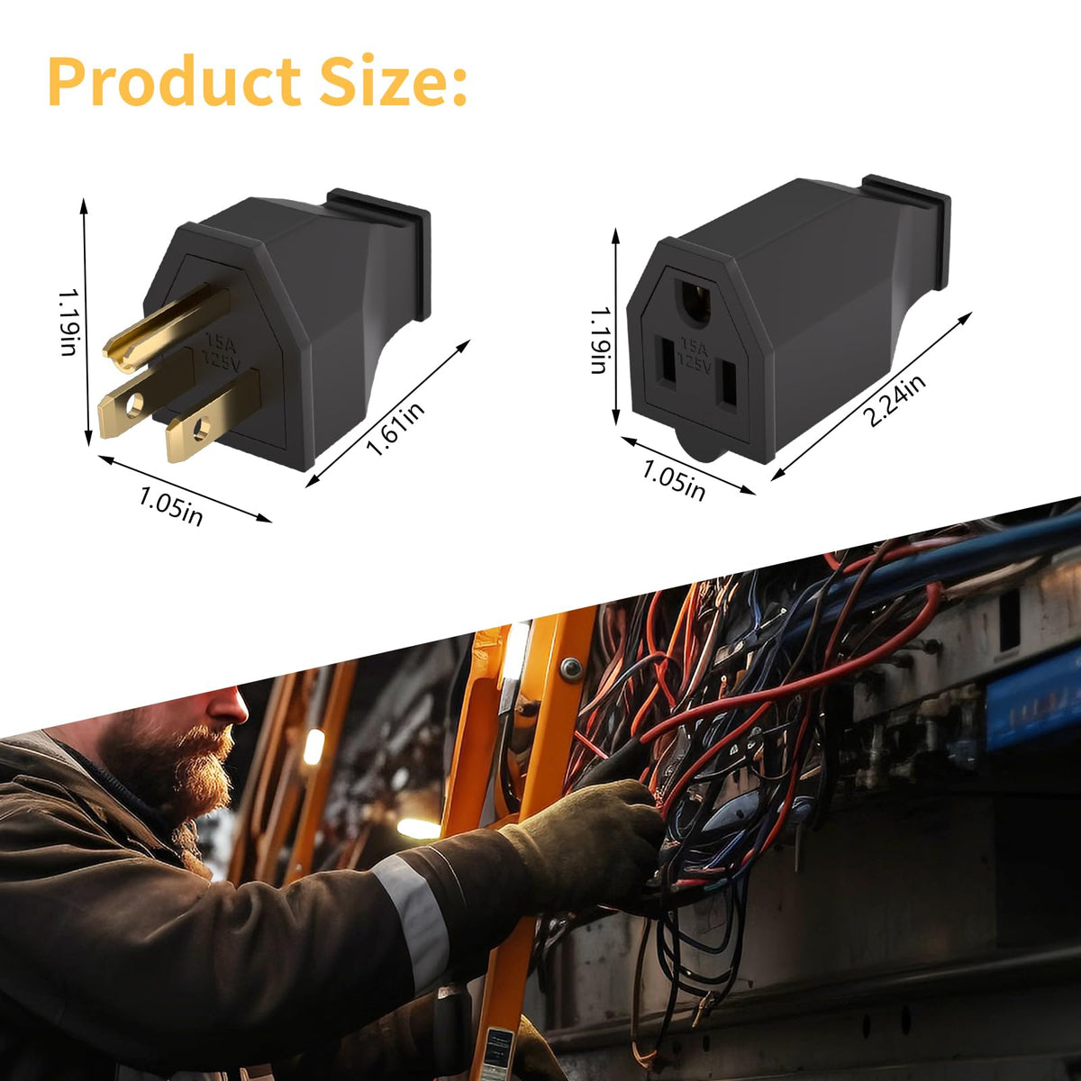 STARELO 15A replacement plugs ideal for upgrading worn extension cords.