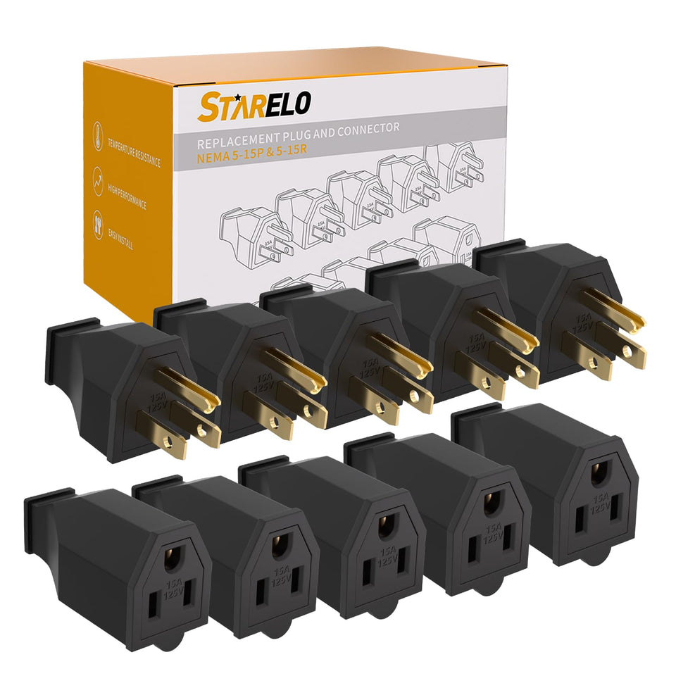 STARELO extension end male plug shown for quick replacement and secure connection.