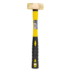 Stark USA brass sledge hammer side view highlighting textured non-slip grip for steady use.
