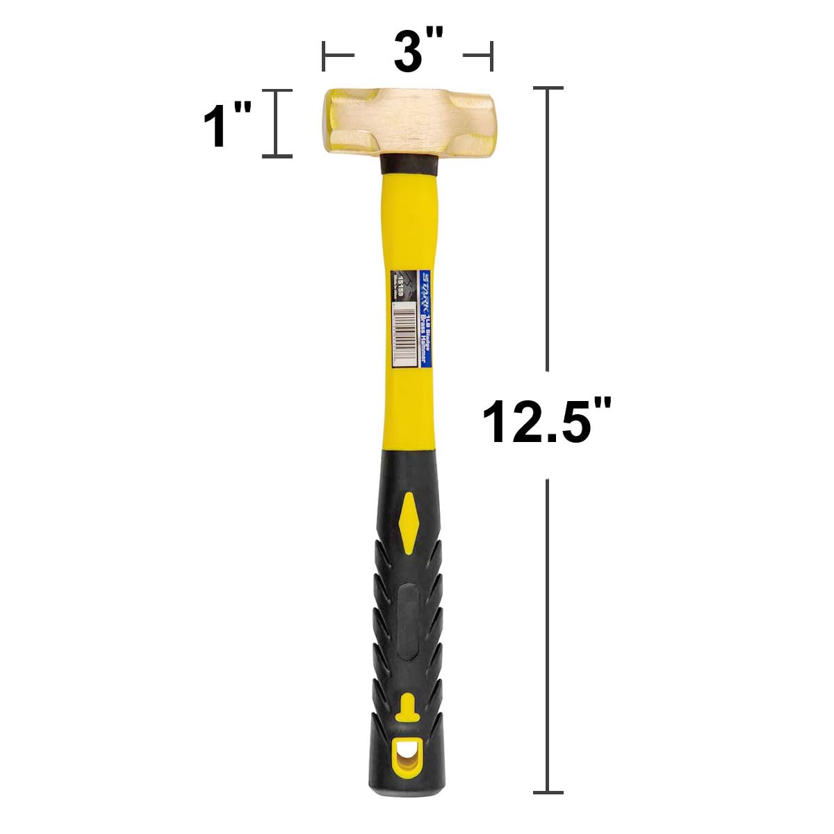 Stark USA brass sledge hammer striking a metal surface safely.