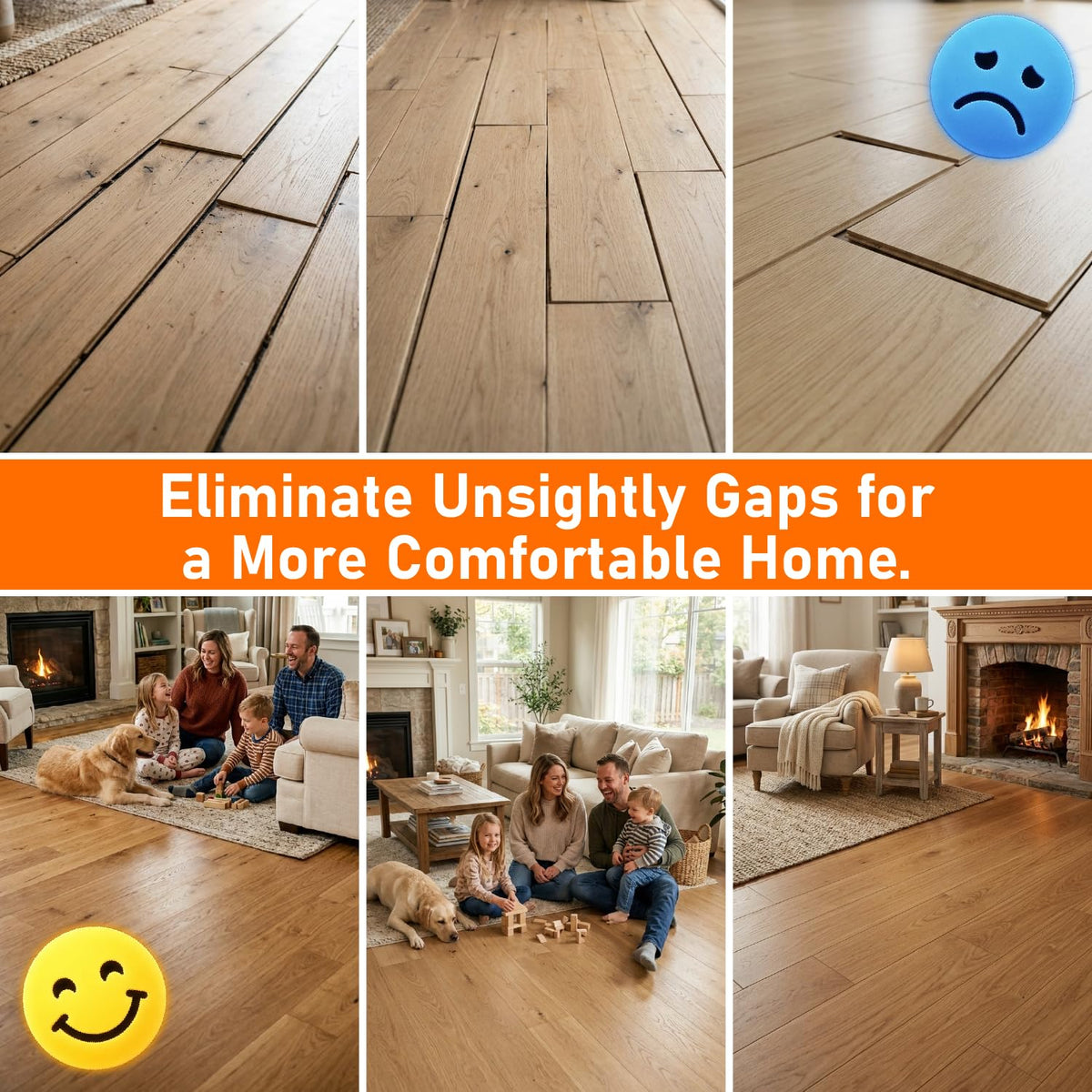 Using StarLume on near-wall area to close gaps between narrow planks.