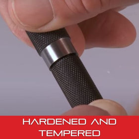 Starrett 1/8-inch tapered tip enables accurate indentation on metal.