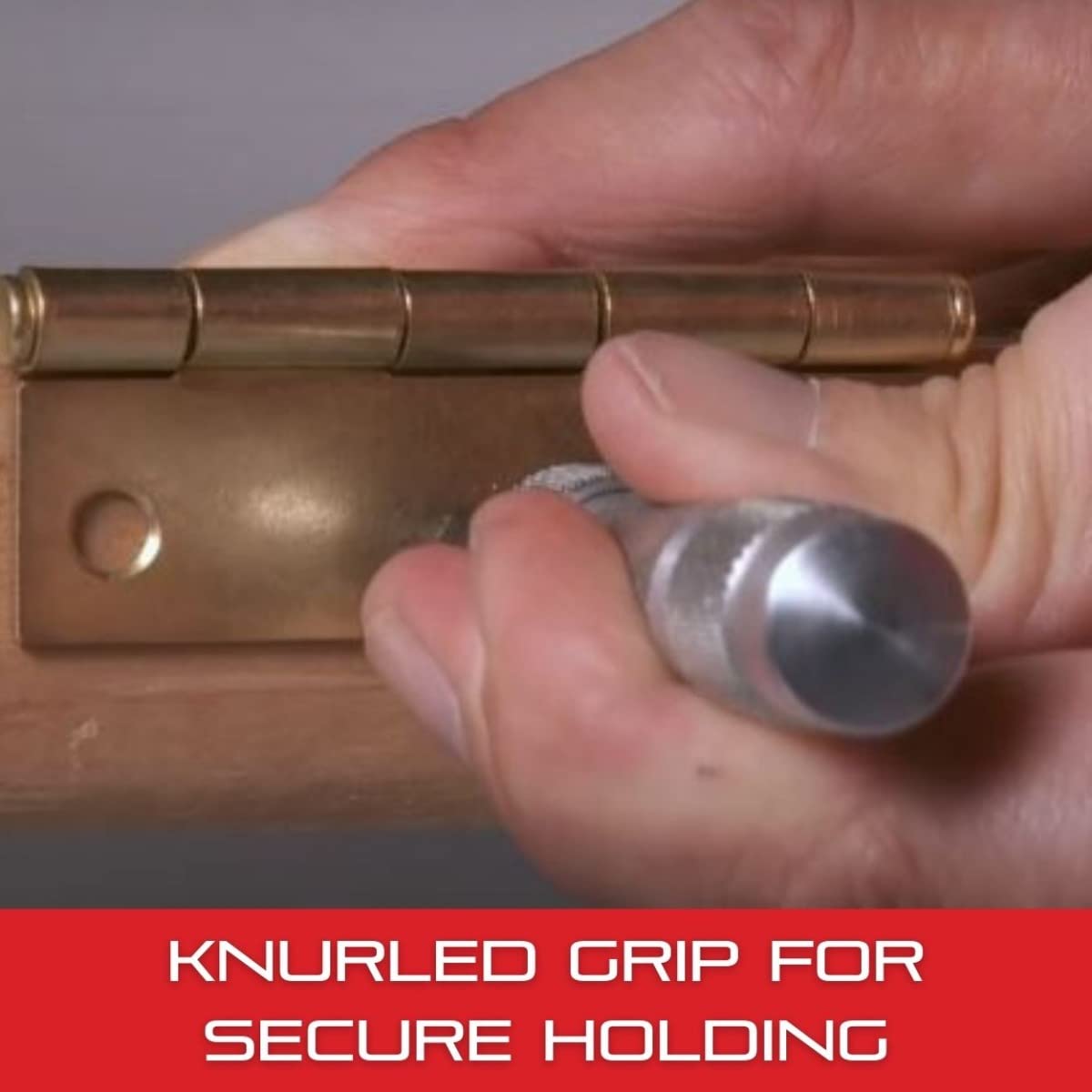 Starrett round shank and knurled grip improve grip and stability.