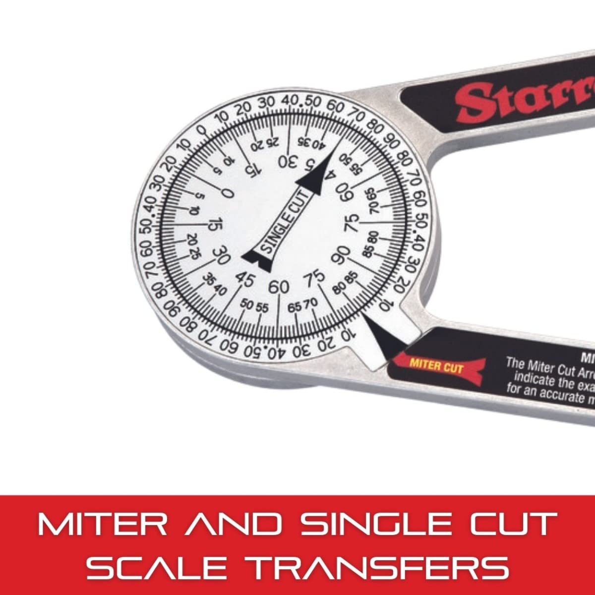 Starrett ProSite angle transfer to saw ensures consistent butt joints.