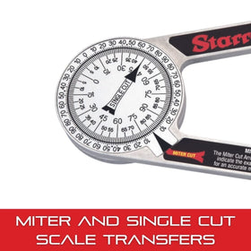 Starrett ProSite angle transfer to saw ensures consistent butt joints.